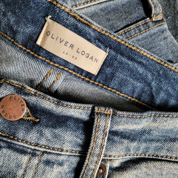 Oliver Logan Jeans Women 27 Medium Wash Vintage Button Fly Stretch Denim Pants - Picture 7 of 9